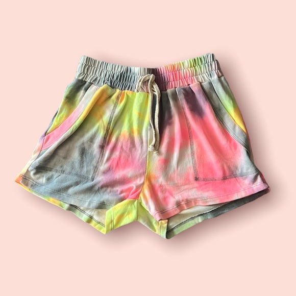 Impressions Pants - Impressions Size Medium Tie Dye Tie Waist Stretch Athleisure Lounge Shorts